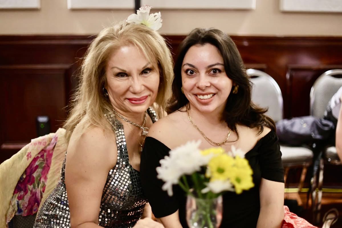 Two friends dressed for an Austin Tango Marathon evening
